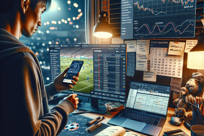 Photographic split comparing live vs pre-match betting, margin insights, tactical planning.
